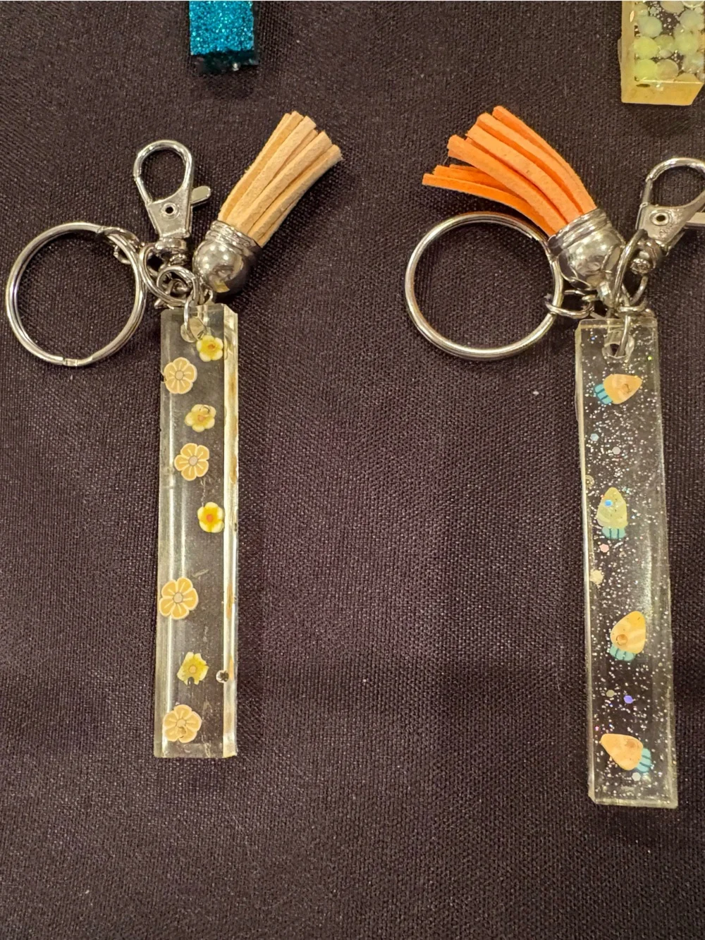 I Glitter Tassel Keychains - Assorted Colors